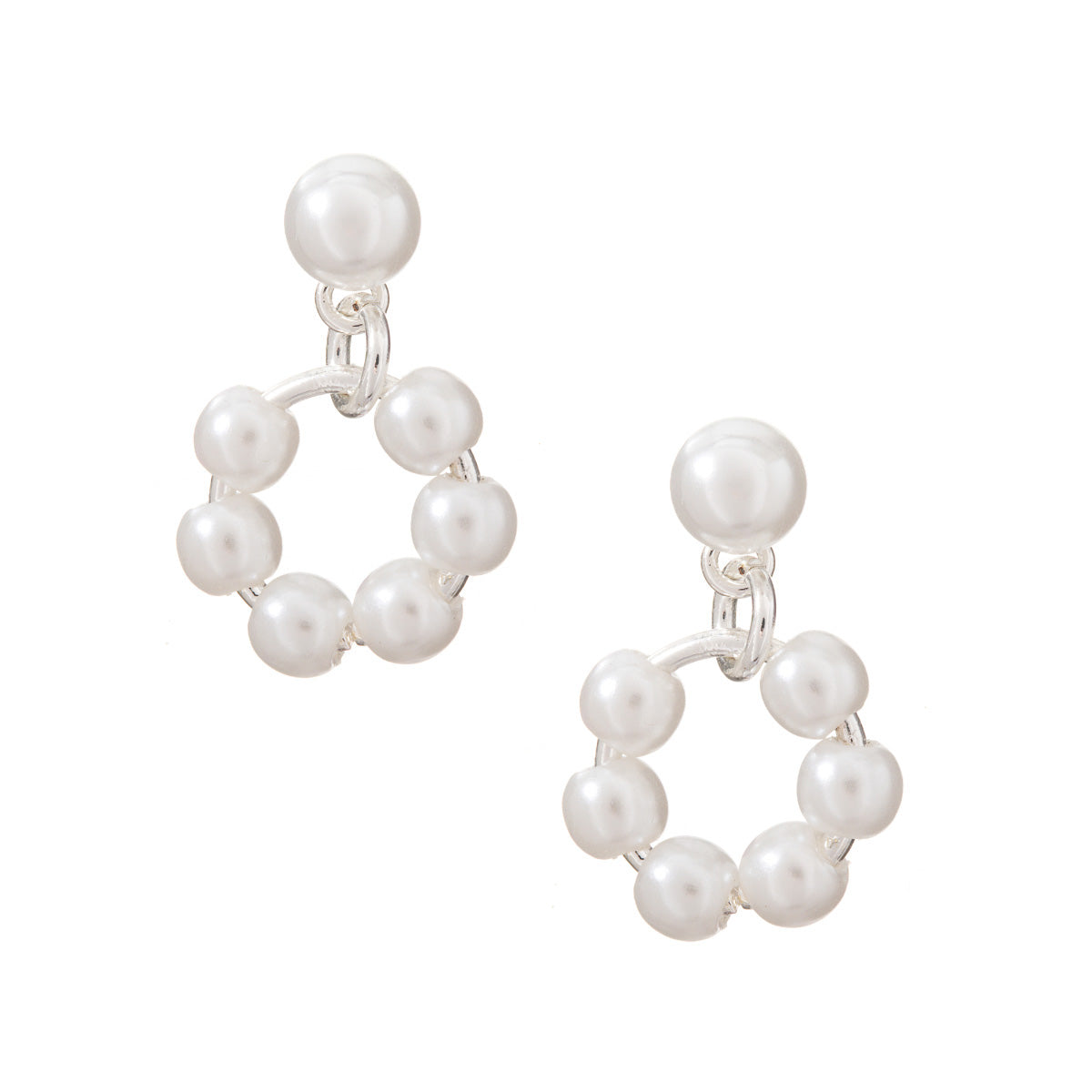 ARETES YOURE INVITED WHITE PEARL SILVER A23 PLATA