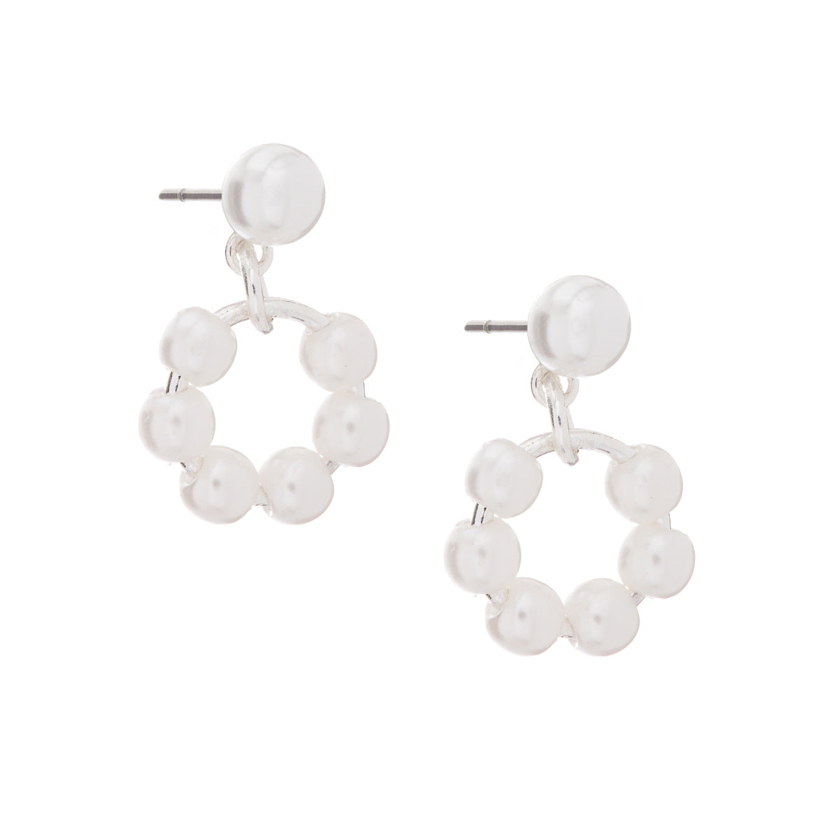 ARETES YOURE INVITED WHITE PEARL SILVER A23 PLATA