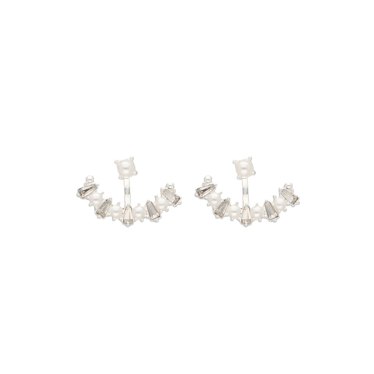 ARETES YOURE INVITED SILVER CRYSTAL PEARL A23 PLATA