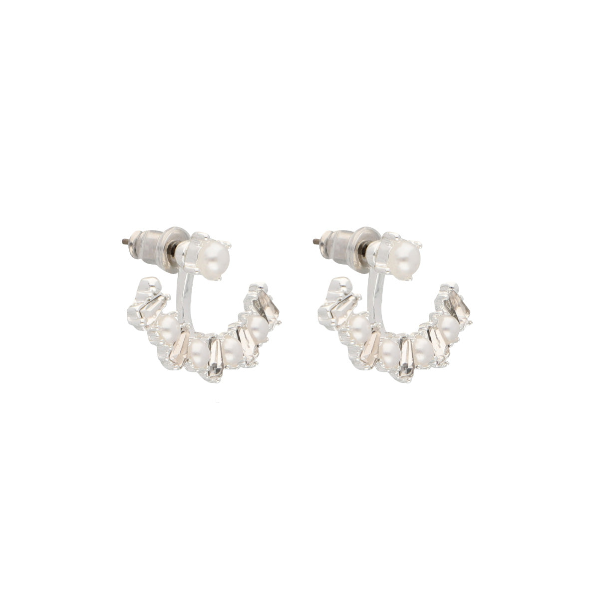 ARETES YOURE INVITED SILVER CRYSTAL PEARL A23 PLATA