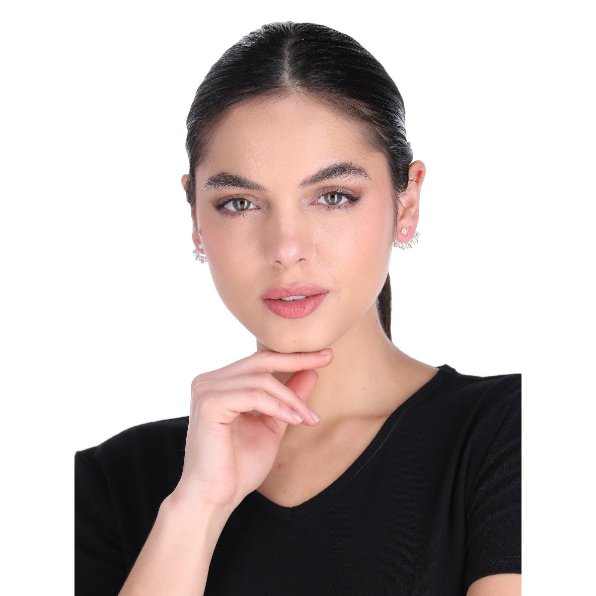 ARETES YOURE INVITED SILVER CRYSTAL PEARL A23 PLATA