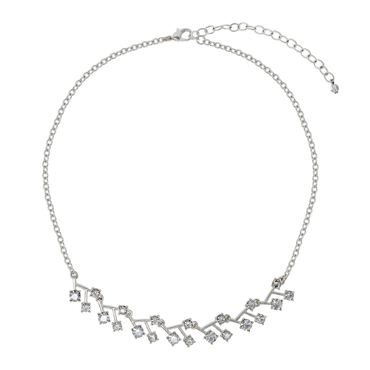 COLLAR YOURE INVITED SILVER CRYSTAL  M22 PLATA