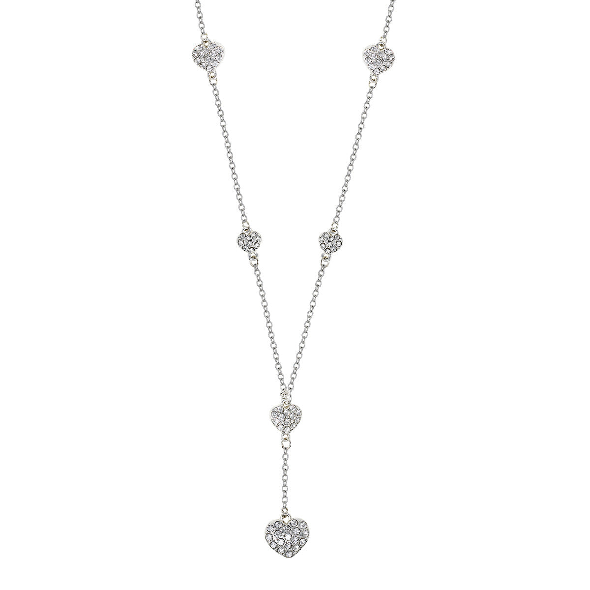 COLLAR YOURE INVITED SILVER CRYSTAL HEARTS M22 PLATA