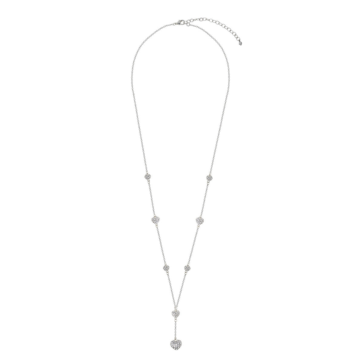COLLAR YOURE INVITED SILVER CRYSTAL HEARTS M22 PLATA