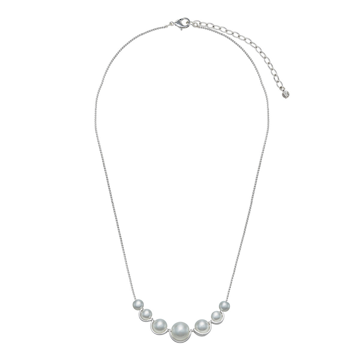 COLLAR YOURE INVITED SILVER PEARL M23 PLATA