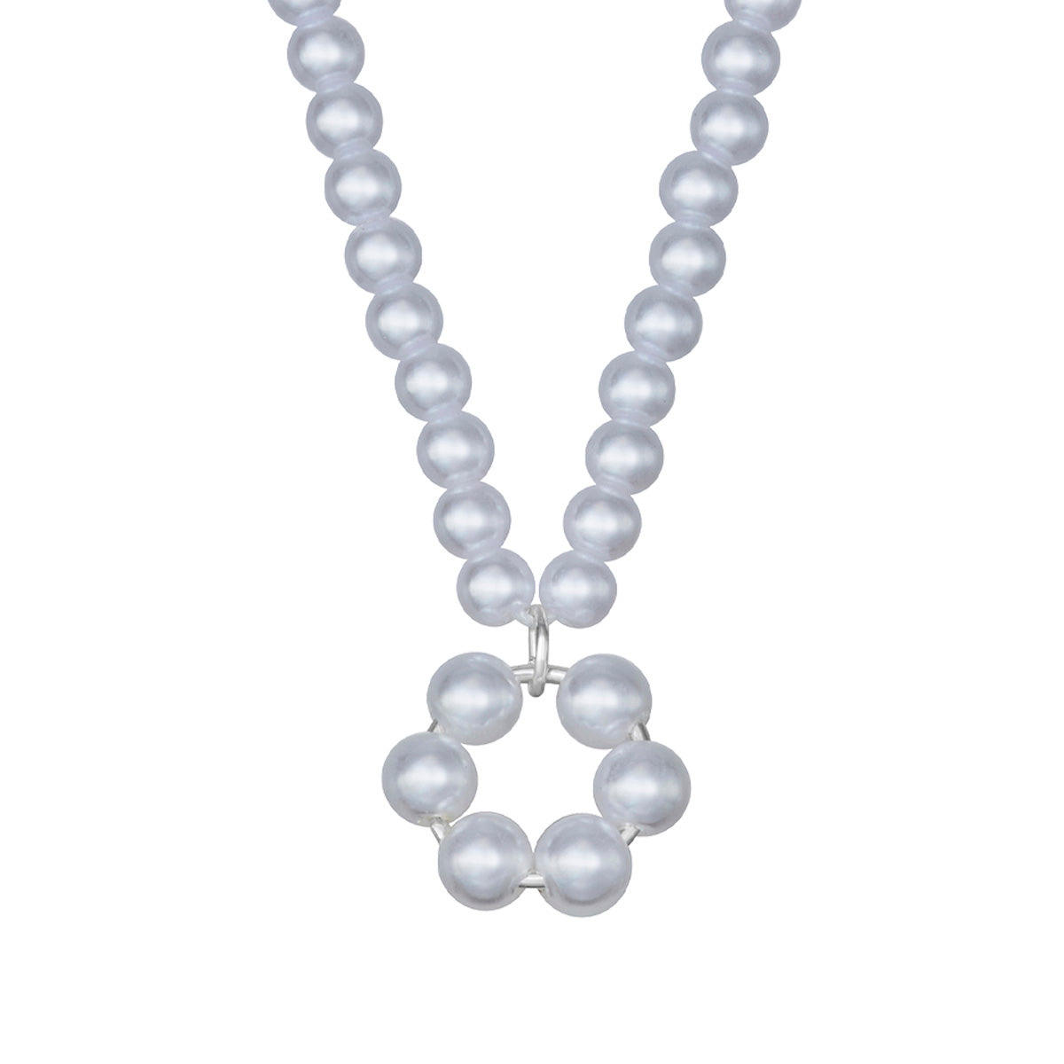 COLLAR YOURE INVITED WHITE PEARL SILVER A23 PLATA
