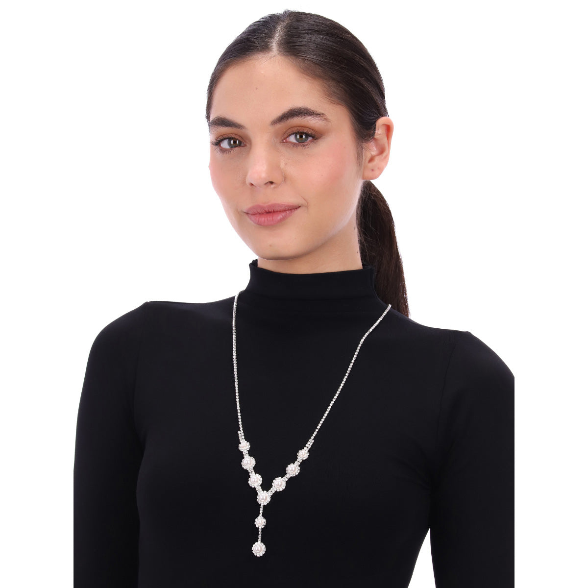 COLLAR YOURE INVITED RHINESTONE CUPCHAIN A23 PLATA