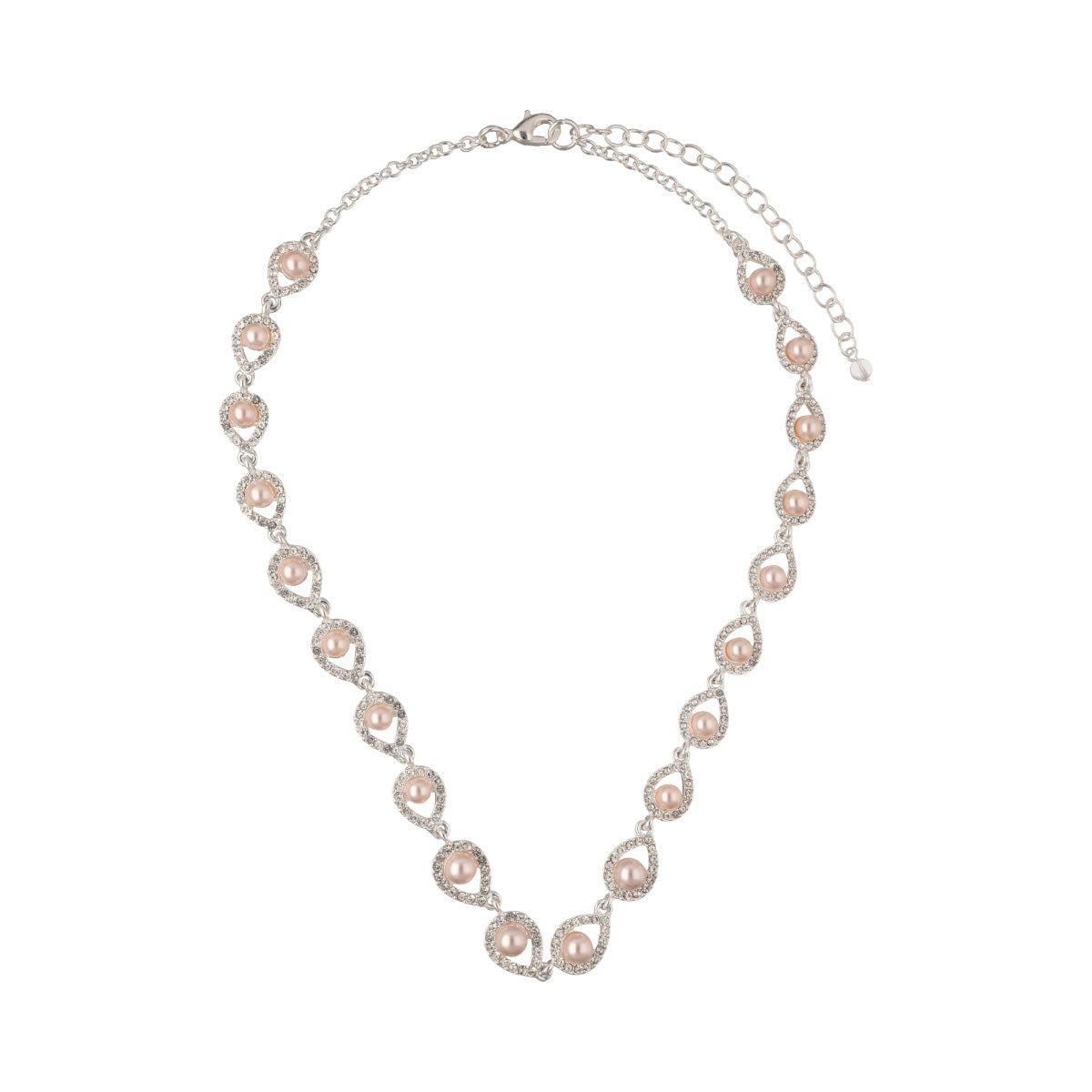 COLLAR YOURE INVITED PINK PEARL SILVER RECOLOR N23 PLATEADO