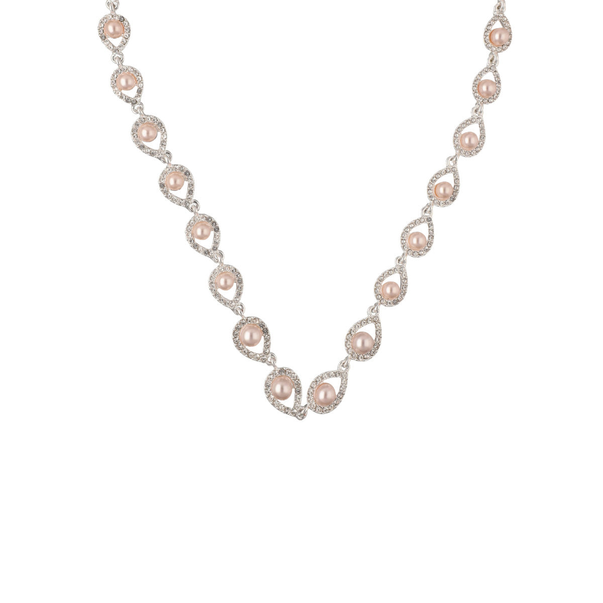 COLLAR YOURE INVITED PINK PEARL SILVER RECOLOR N23 PLATEADO