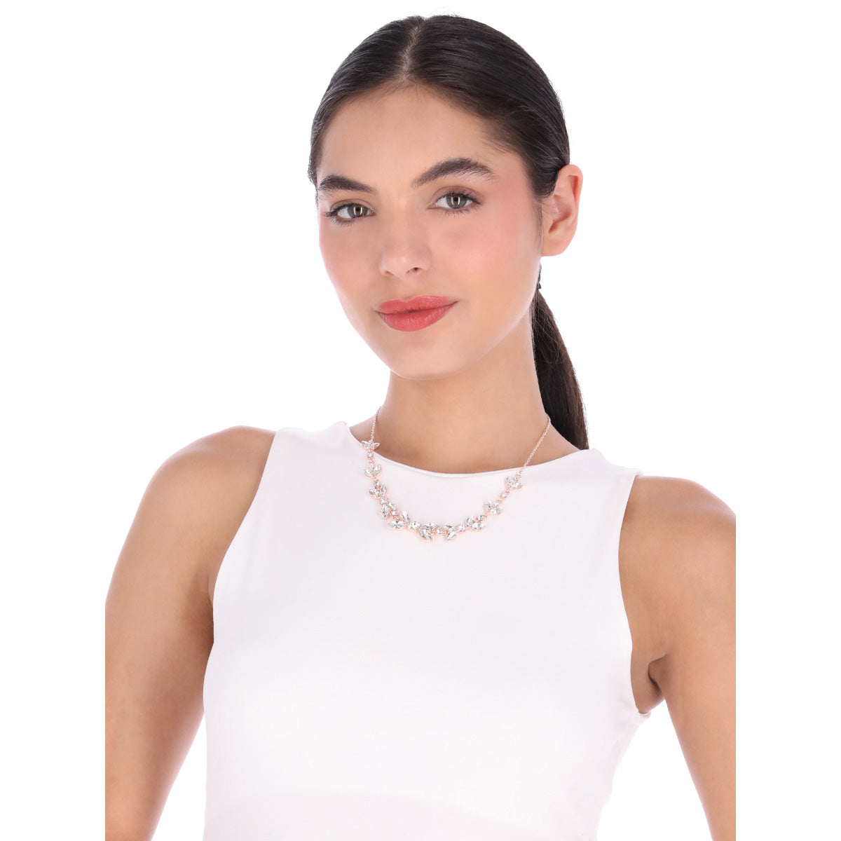 COLLAR YOURE INVITED ROSE GOLD CRYSTAL F24 ORO ROSA