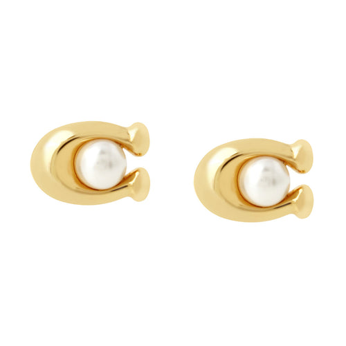 ARETES COACH COLOR DORADO FORMA LETRA C 341922GLD100