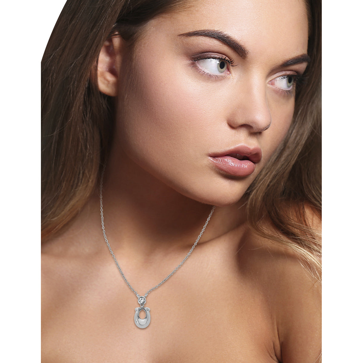 COLLAR COACH 2.25 CHUBBY C RHODIUM PLATA