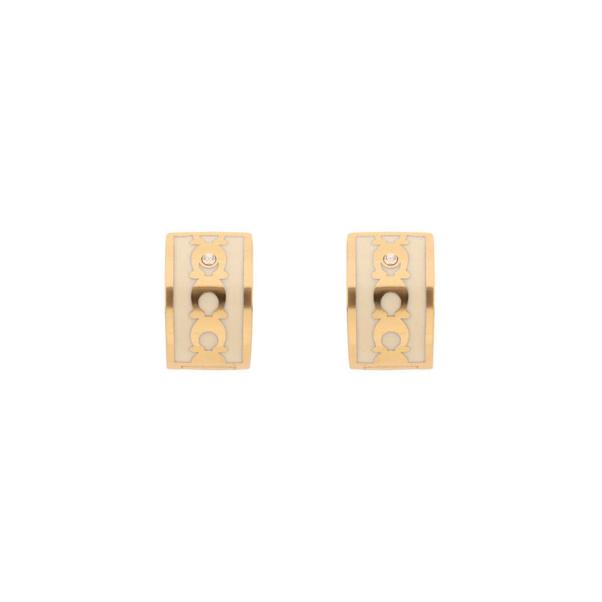 ARETES COACH ENAMEL DORADO