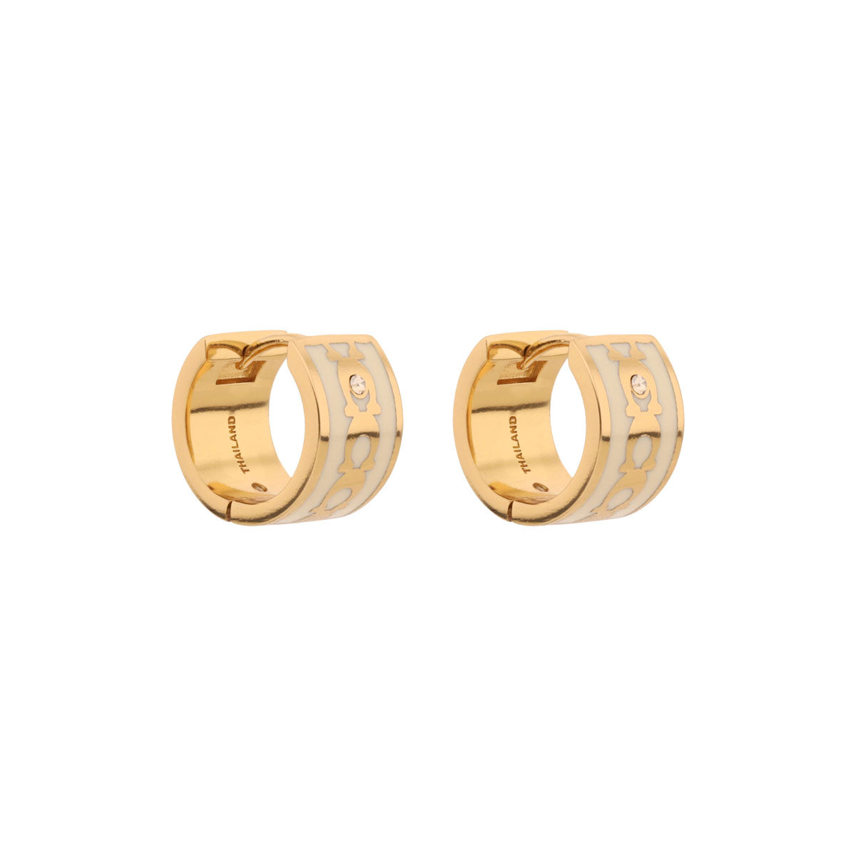 ARETES COACH ENAMEL DORADO