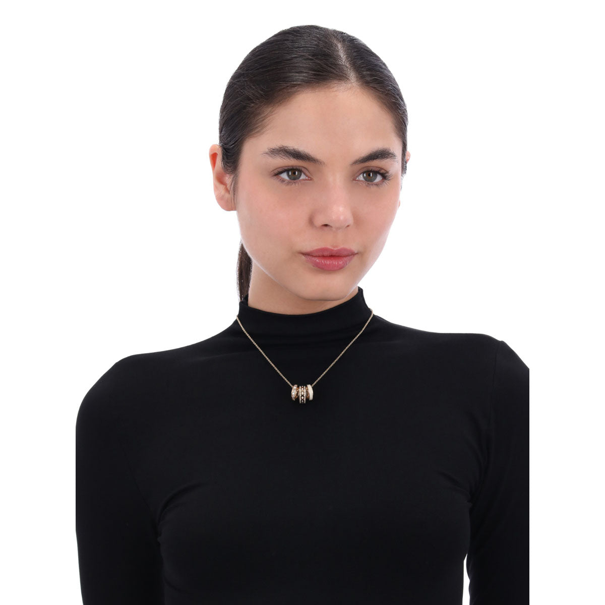 COLLAR COACH ENAMEL PLATEADO