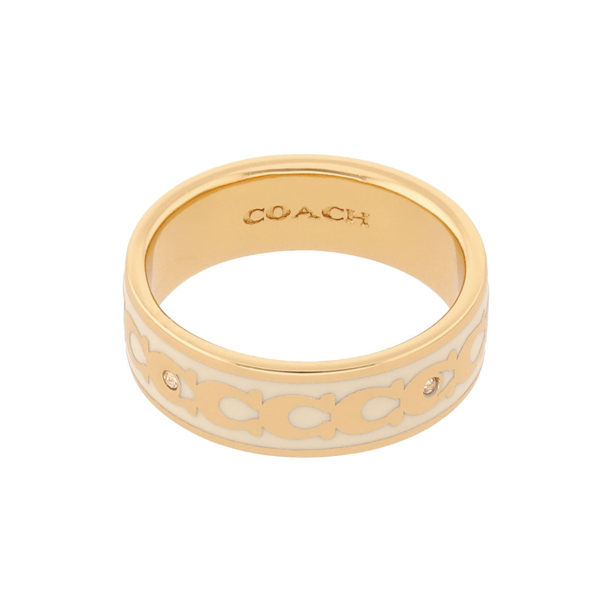 ANILLOS COACH ENAMEL DORADO