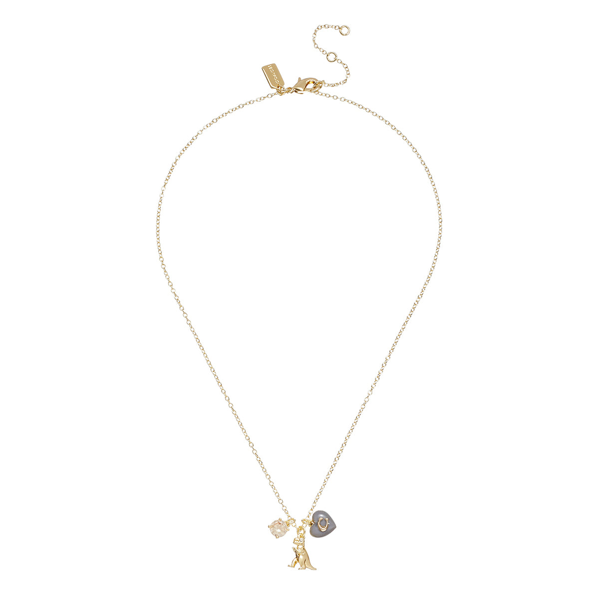 COLLAR COACH RESIN HEARTS DORADO