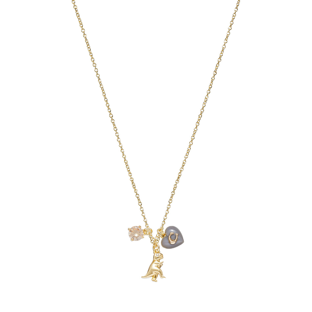 COLLAR COACH RESIN HEARTS DORADO