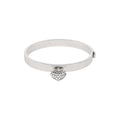 PULSERA COACH QUILTED LOGO HEART RECOLOR PLATEADO