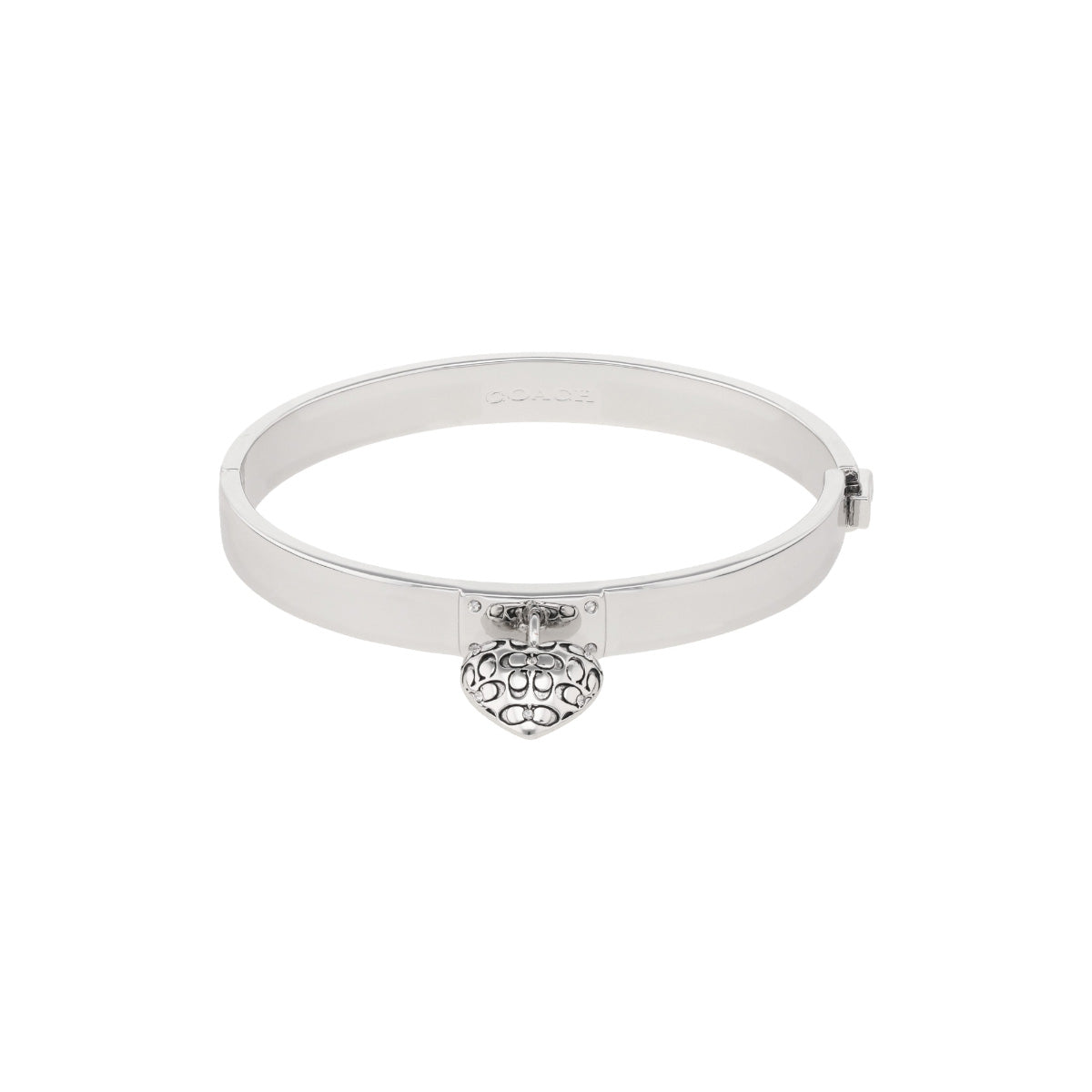 PULSERA COACH QUILTED LOGO HEART RECOLOR PLATEADO