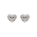 ARETES COACH QUILTED LOGO HEART RECOLOR PLATEADO