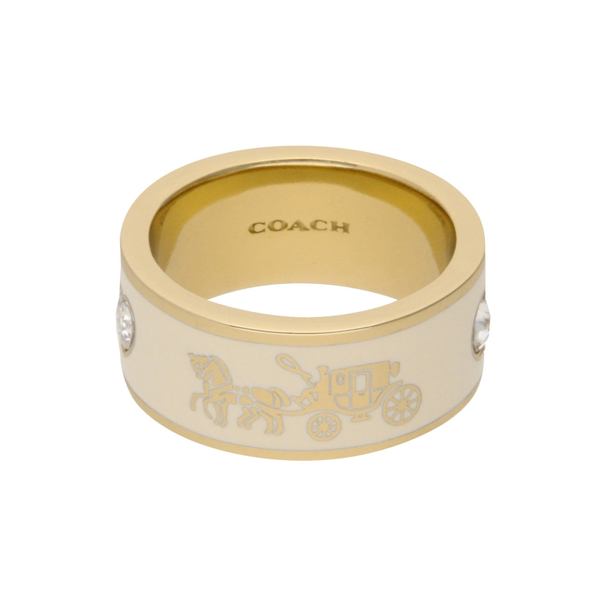 ANILLOS COACH CHALK ENAMEL DORADO