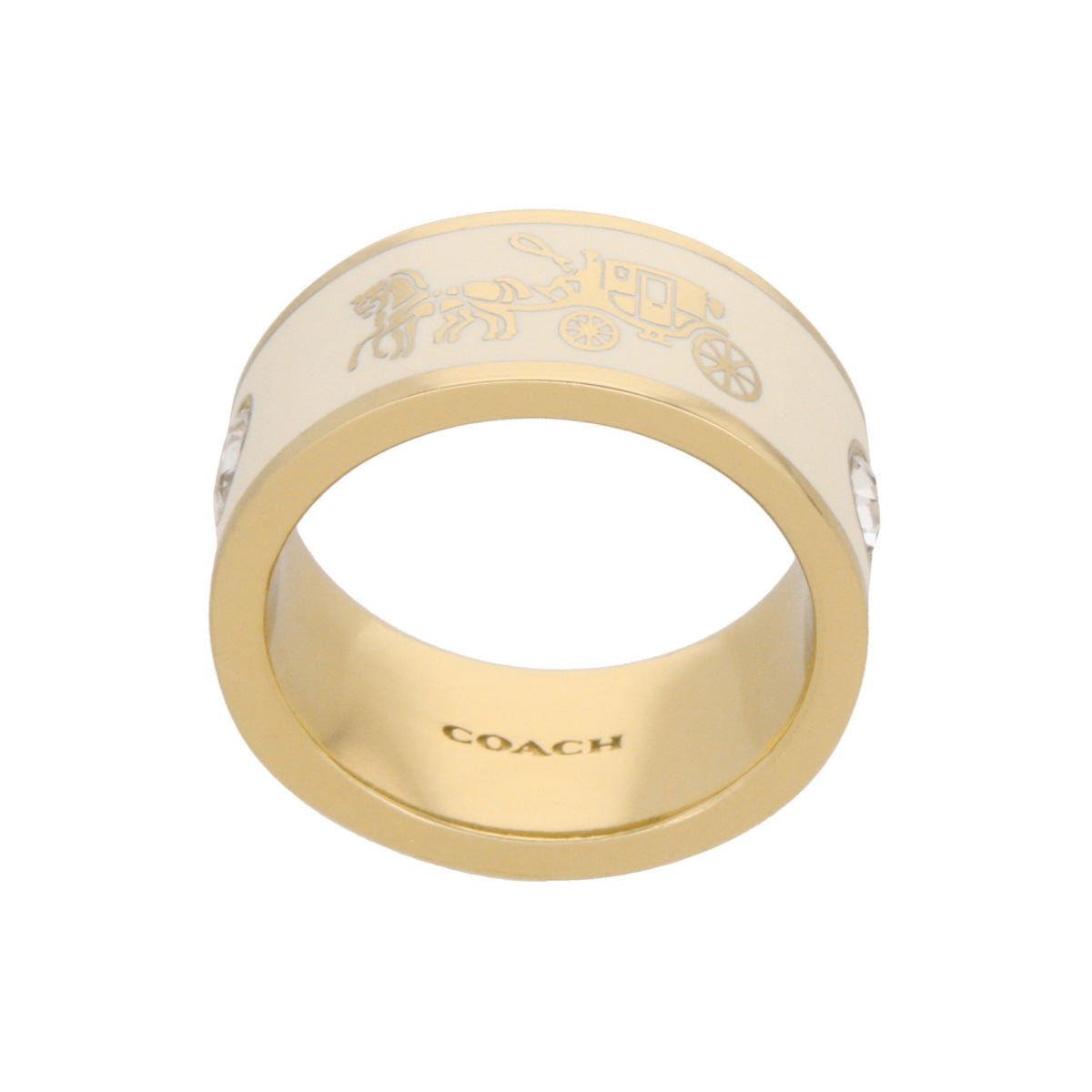 ANILLOS COACH CHALK ENAMEL DORADO