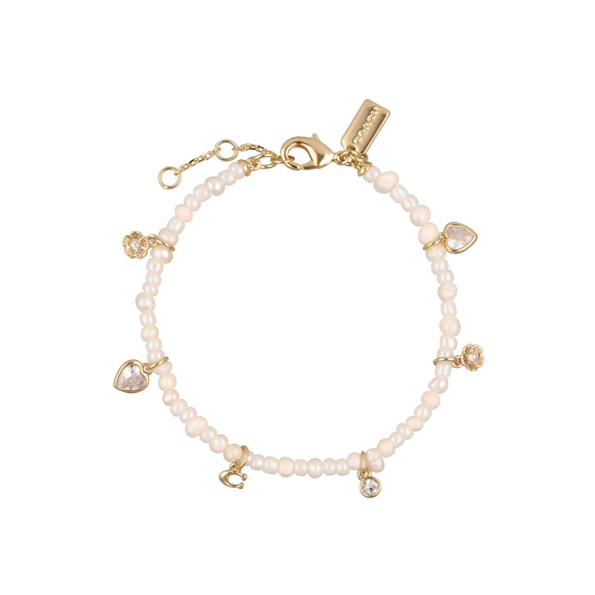 PULSERA COACH HORSE & CARRIAGE WITH PEARLS PERLA