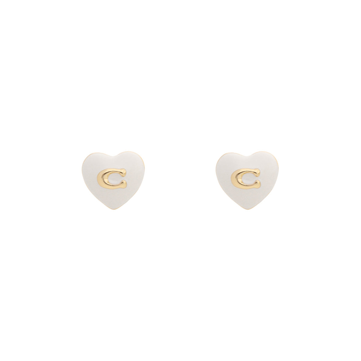 ARETES COACH CHALK ENAMEL HUESO