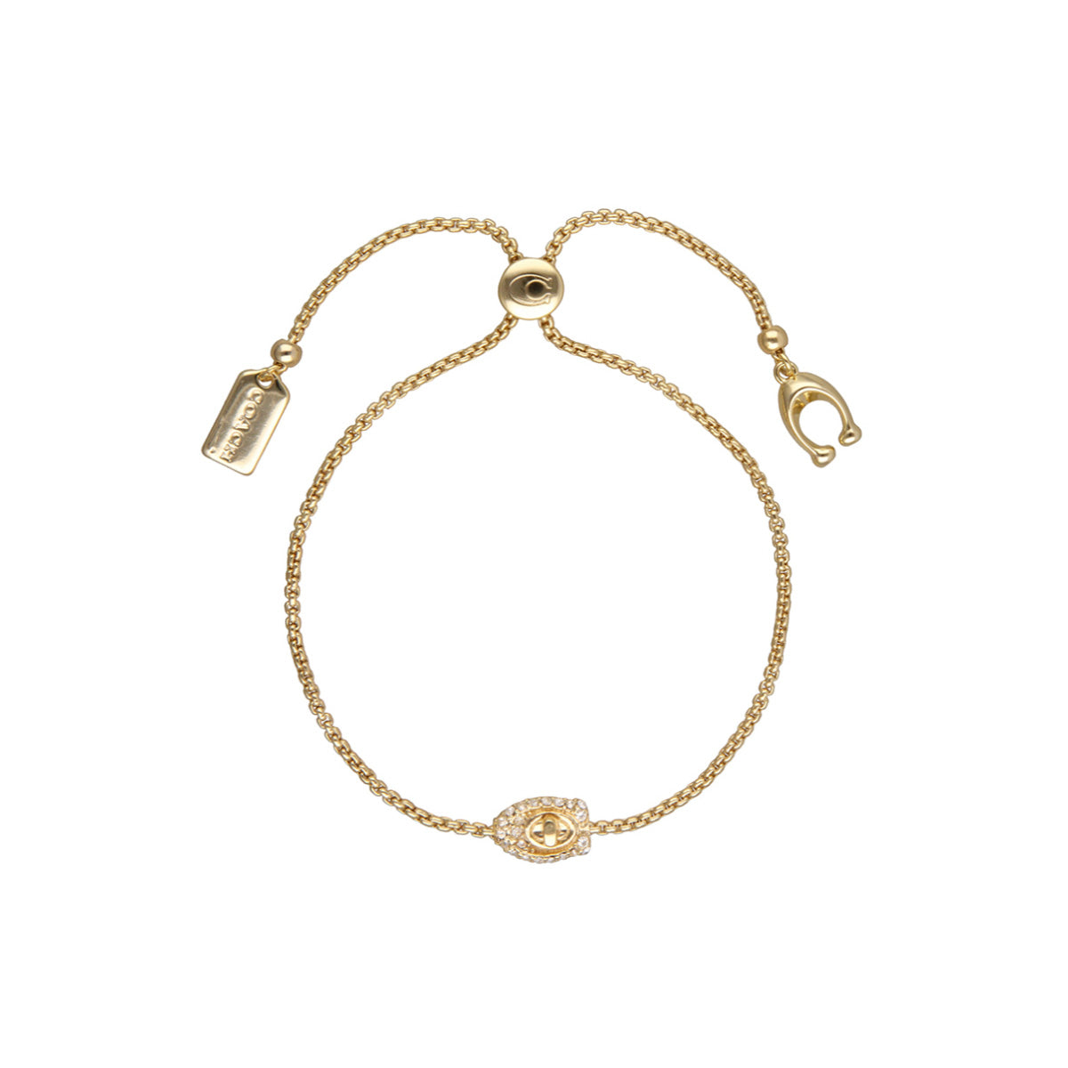 PULSERA COACH PAVE TURNLOCK DORADO