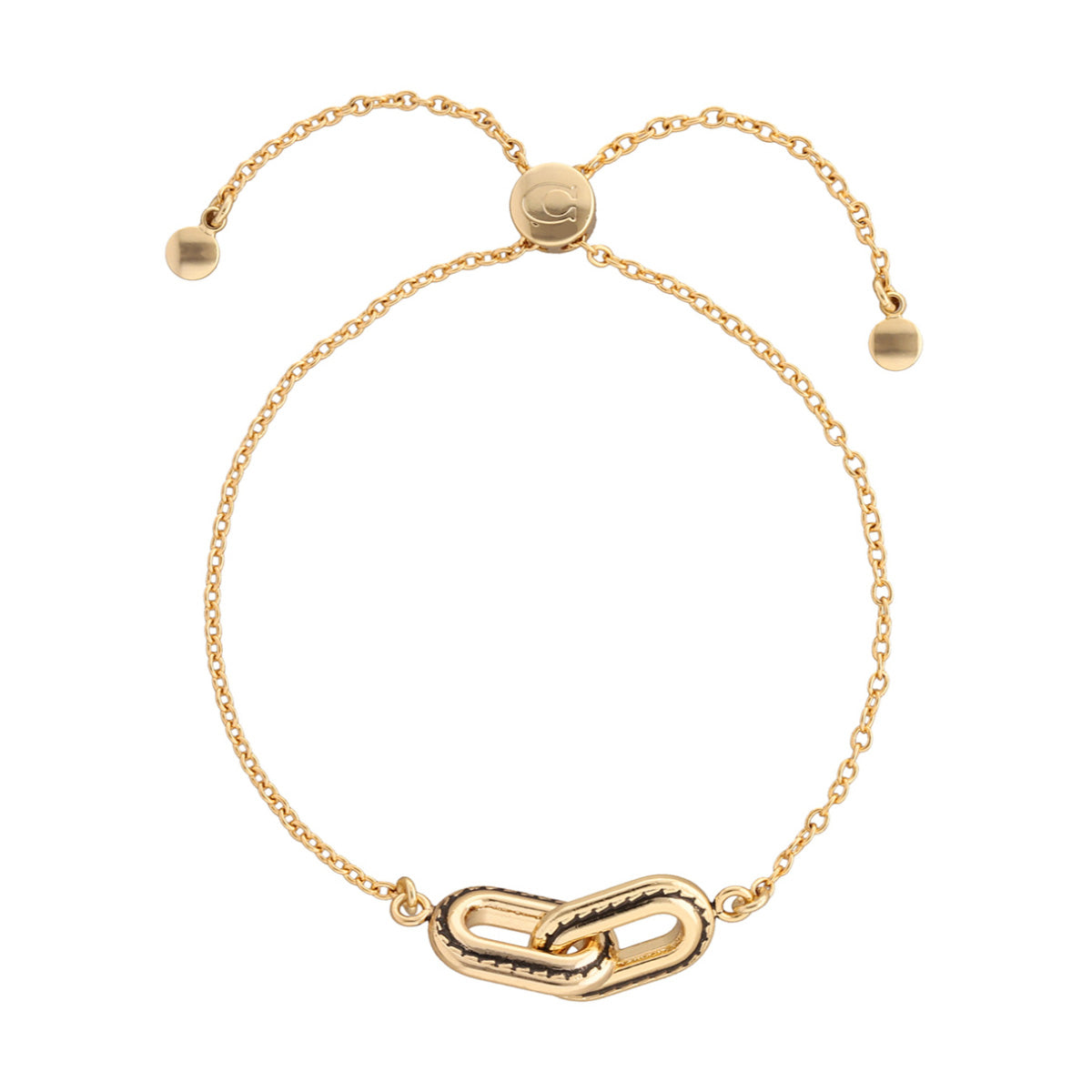 PULSERA COACH 10.1 STITCHED CHAIN DORADO