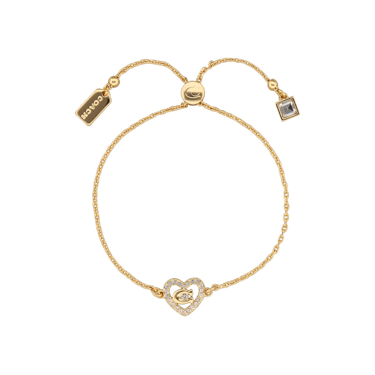 PULSERA COACH 2.1 PAVE HEART AND C'S DORADO