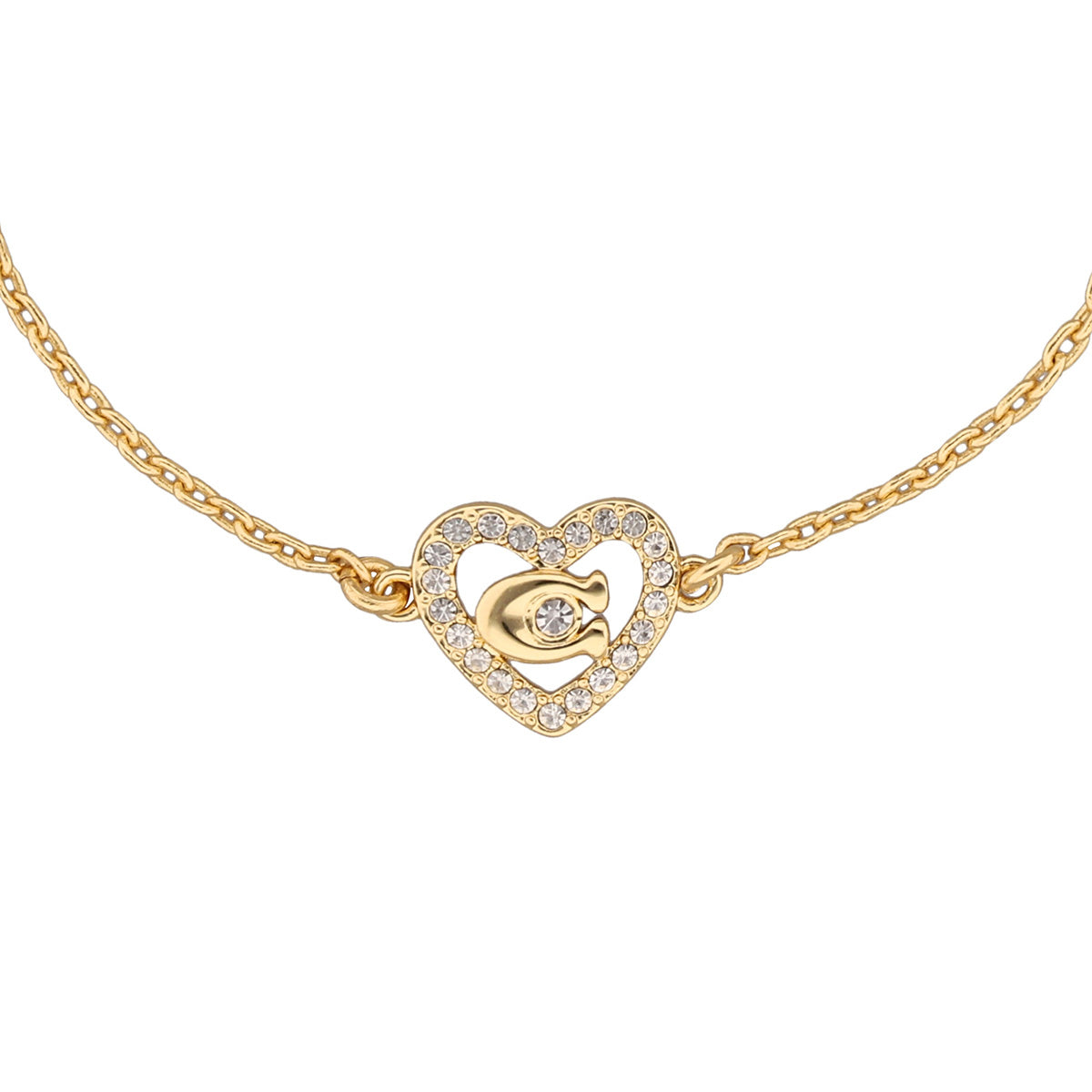 PULSERA COACH 2.1 PAVE HEART AND C'S DORADO