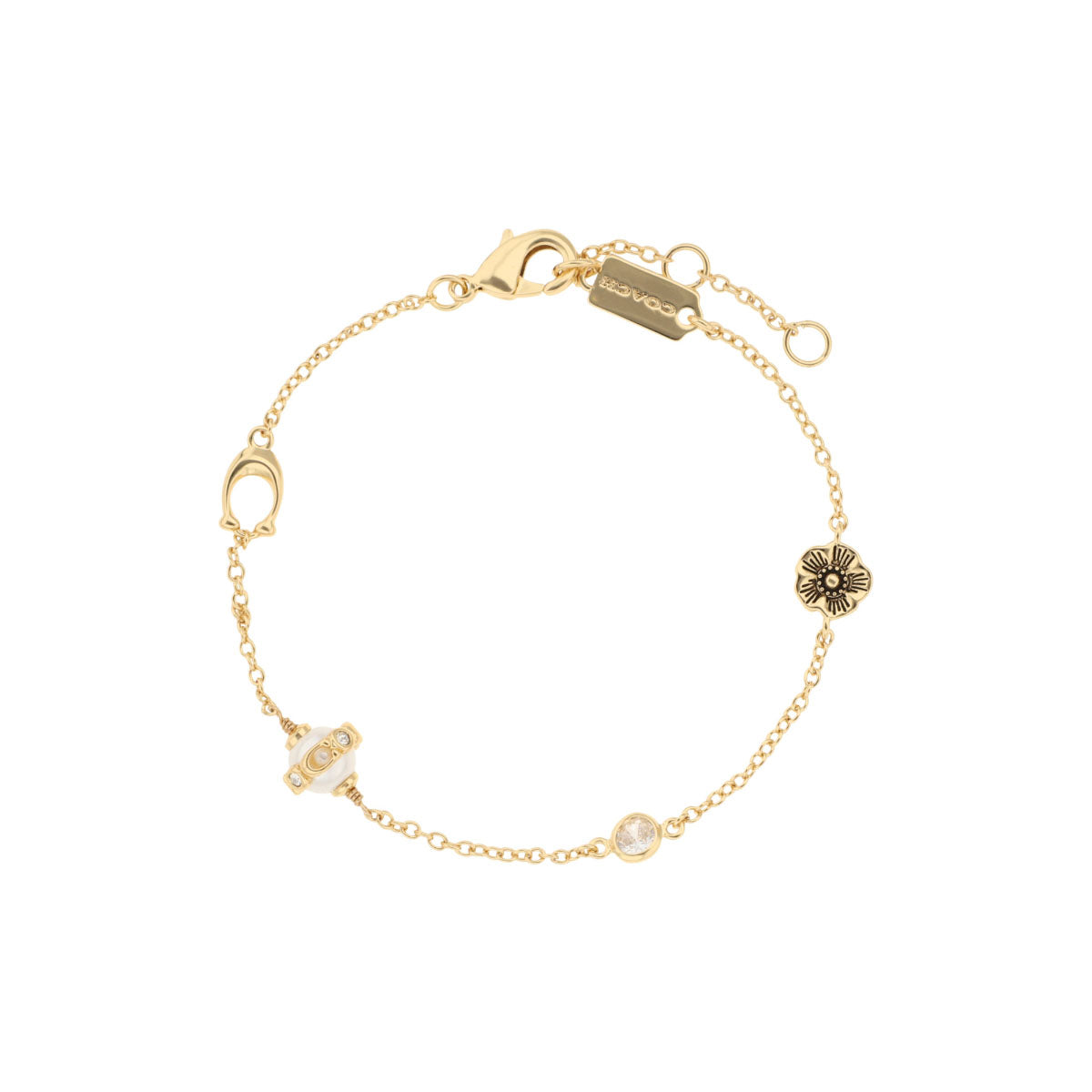 PULSERA COACH 3.1 MDAY PEARLS AND FLORALS DORADO