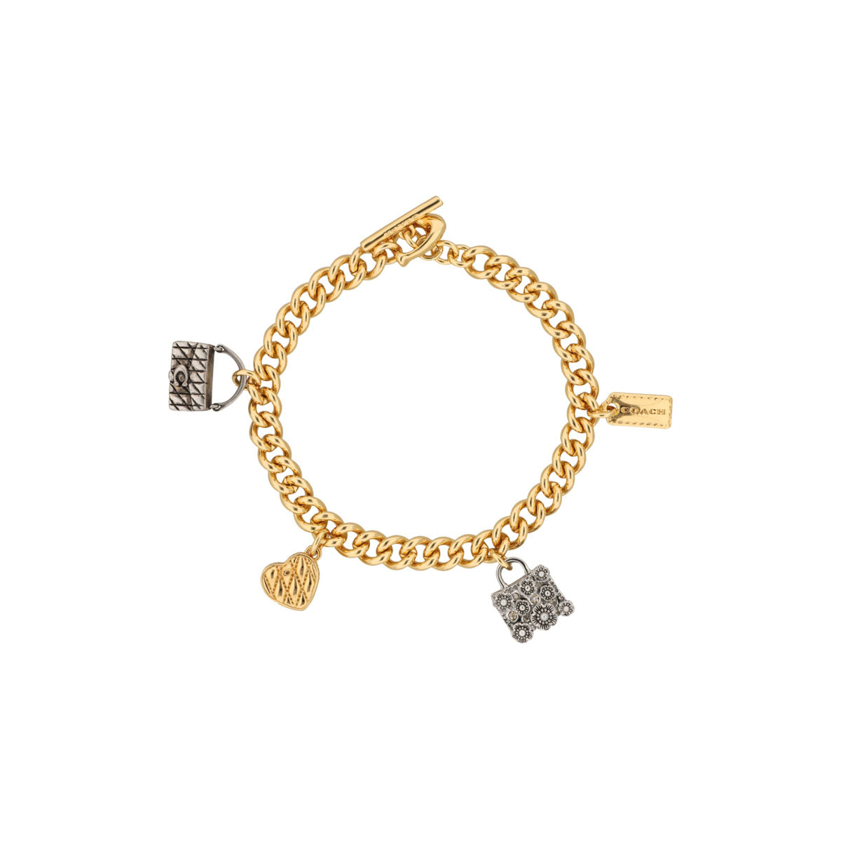 PULSERA COACH 8.1 HANDBAG SHOP DORADO