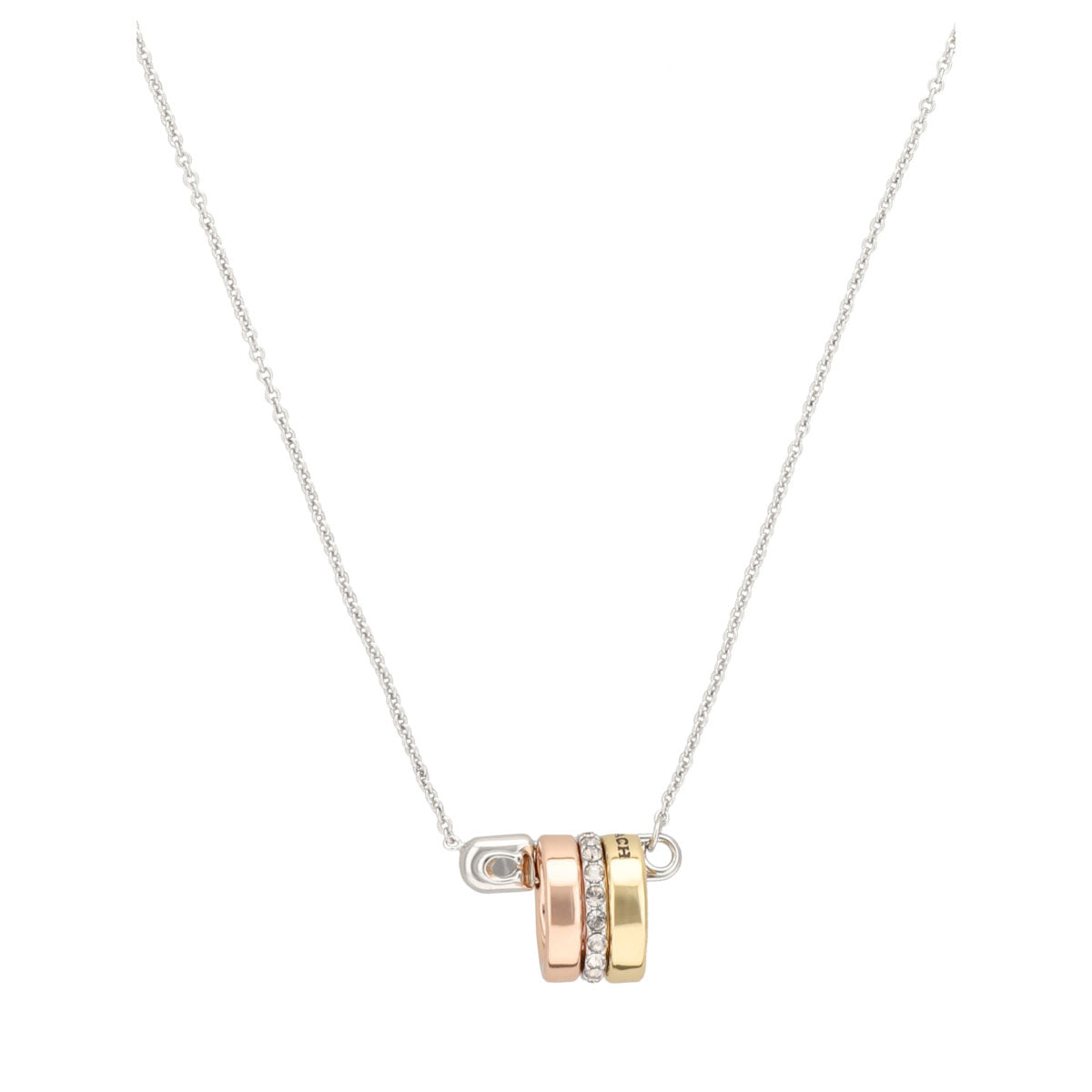 COLLAR COACH 8.1 SAFETY PIN & PEARLS PLATEADO