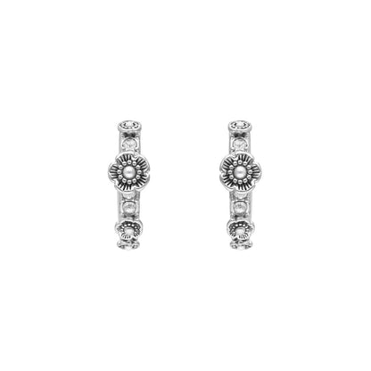 Aretes  Floral Huggie Plateados - Coach - 37530127RHO030