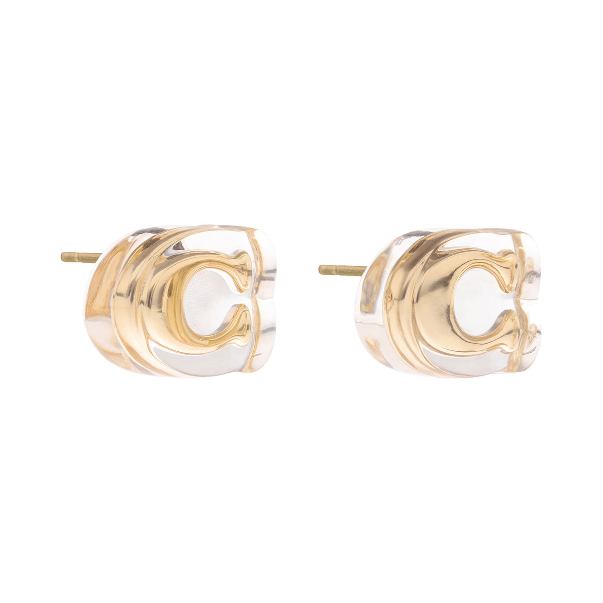 ARETES COACH 10.1 EMBEDDED LUCITE DORADO CON ESMALTE