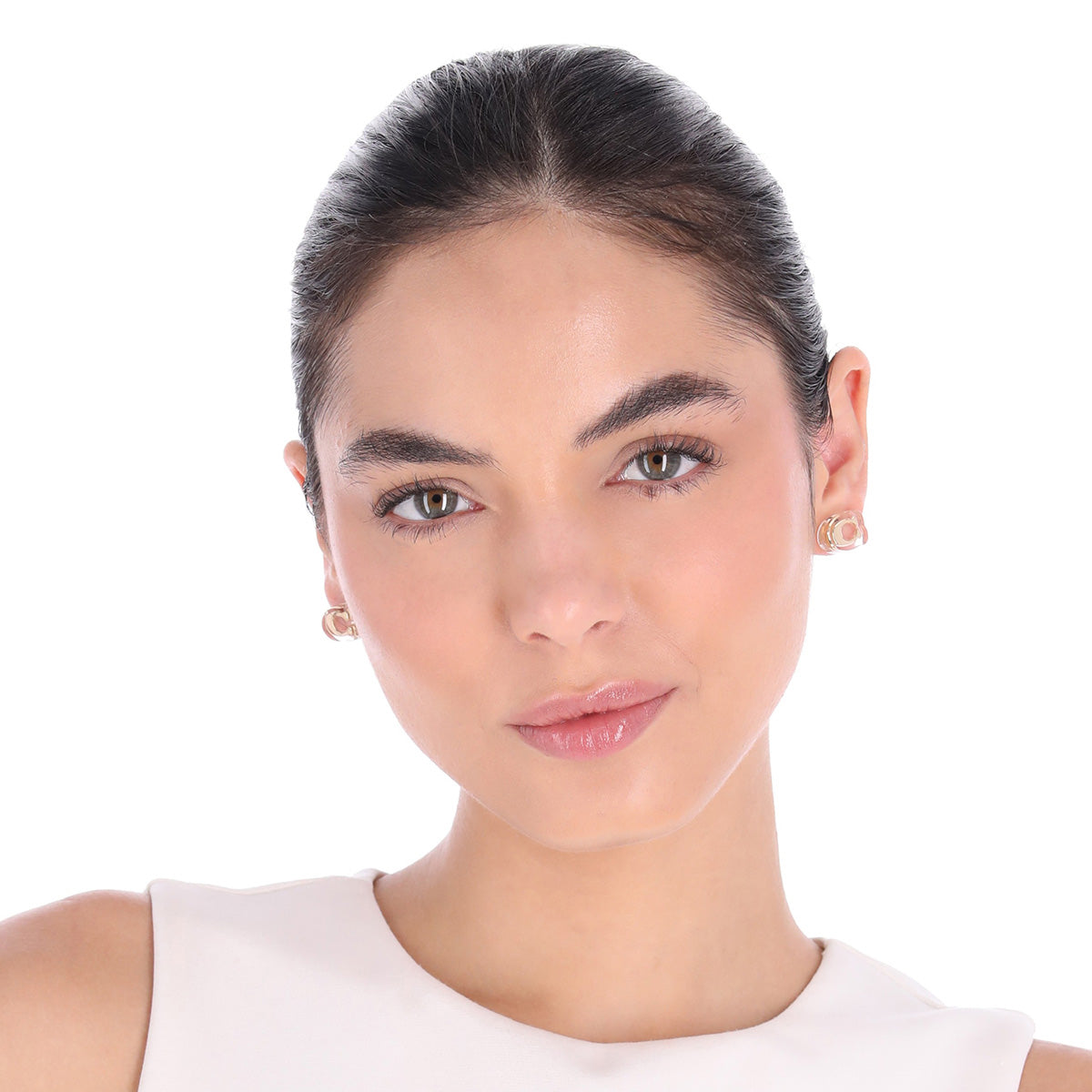 ARETES COACH 10.1 EMBEDDED LUCITE DORADO CON ESMALTE