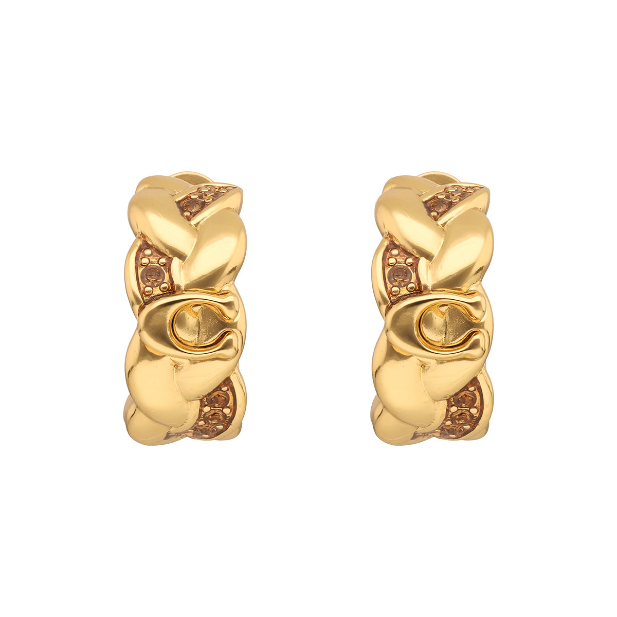 ARETES COACH COLOR dorado FORMA ARRACADA CHICA 37557606GLD710