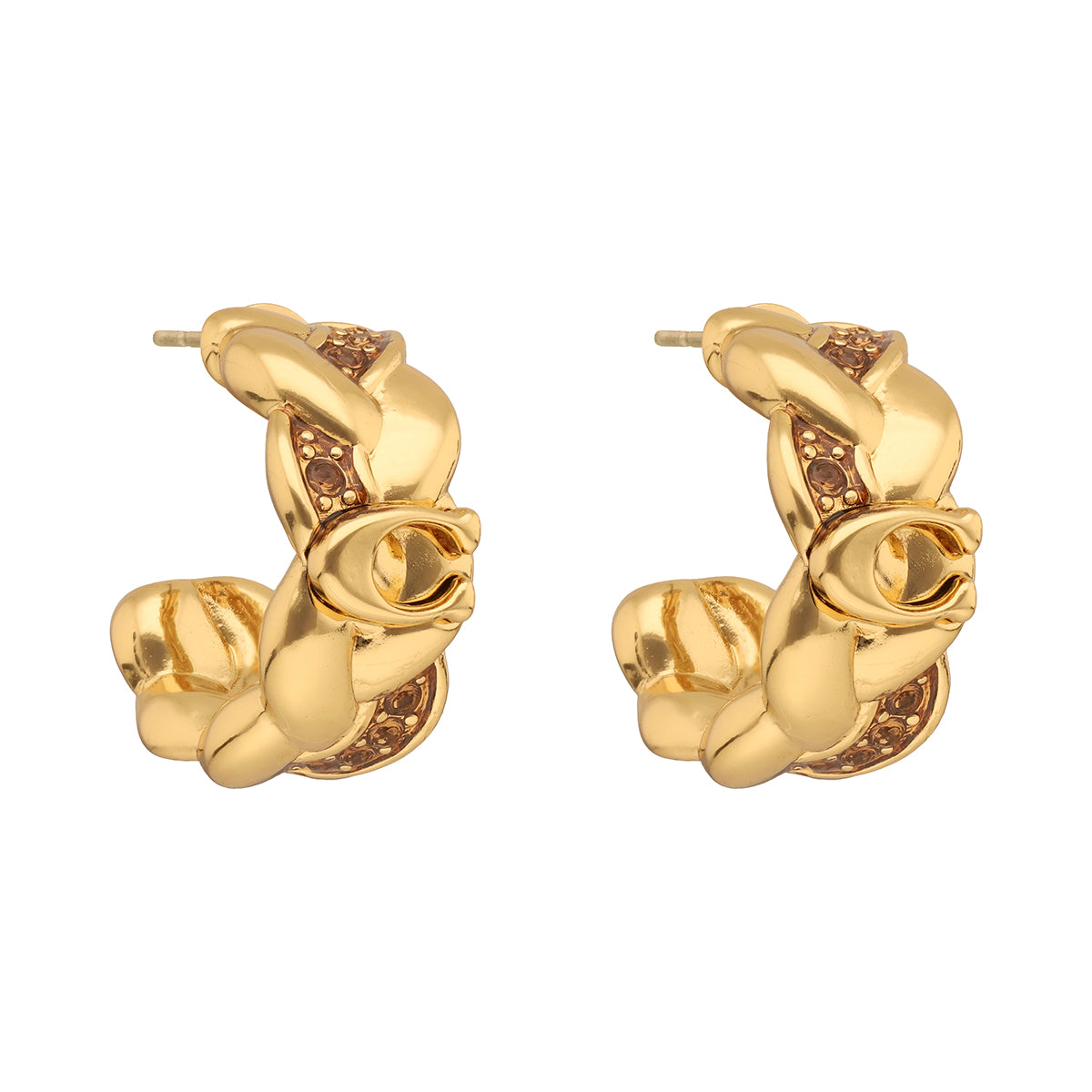 ARETES COACH COLOR dorado FORMA ARRACADA CHICA 37557606GLD710