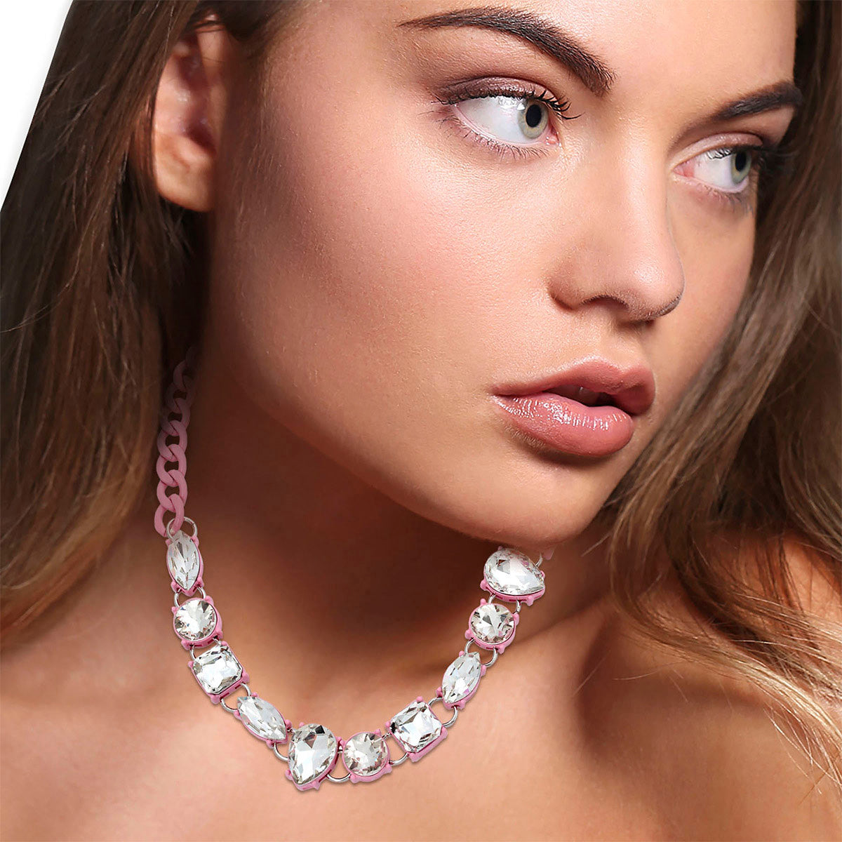 COLLAR STEVE MADDEN SM W HEARTS COLOR ROSA