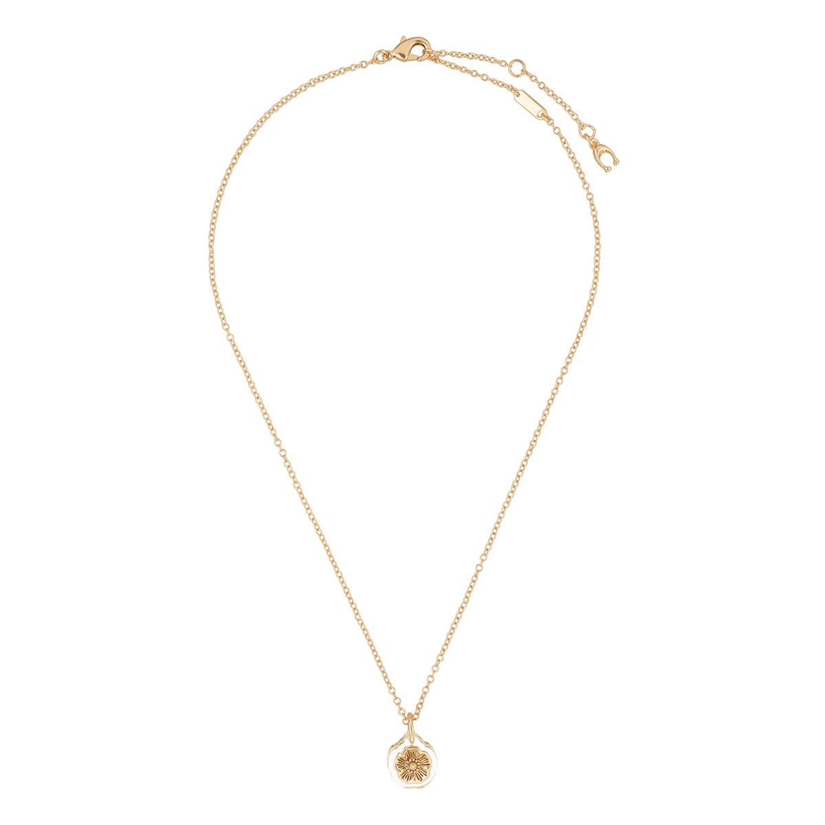 Collar Coach Dorado Familia Embedded Lucite Tea Rose   Dorada