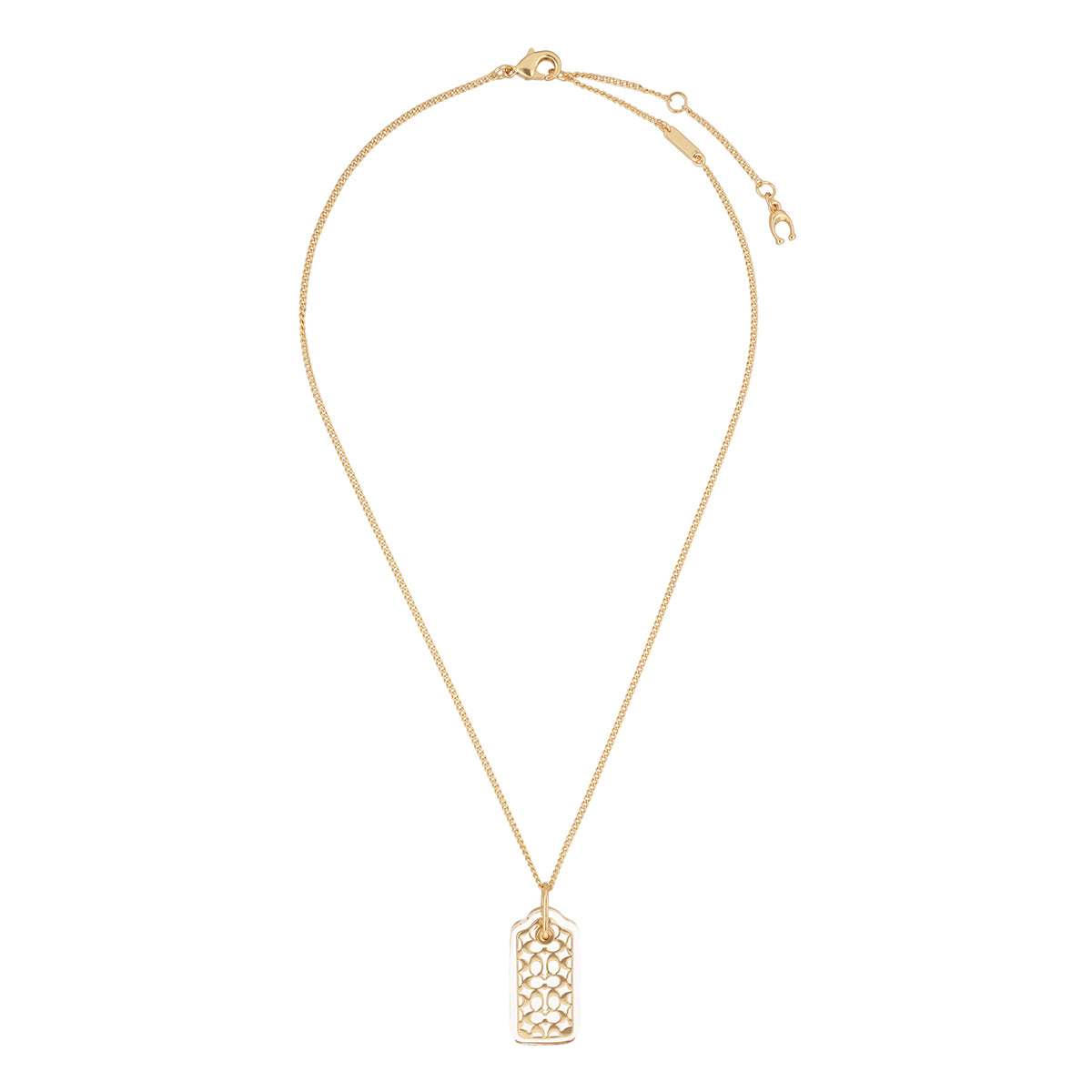 Collar Coach Dorado Familia Embedded Lucite Big Tag      Dorada