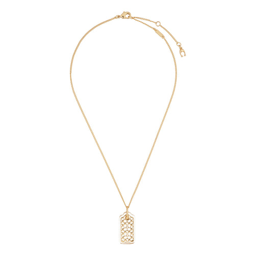 Collar Coach Dorado Familia Embedded Lucite Big Tag      Dorada