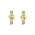 Aretes Coach Dorado Familia Mothers Day CorazÃ³n Con C Esmalte Verde Aqua
