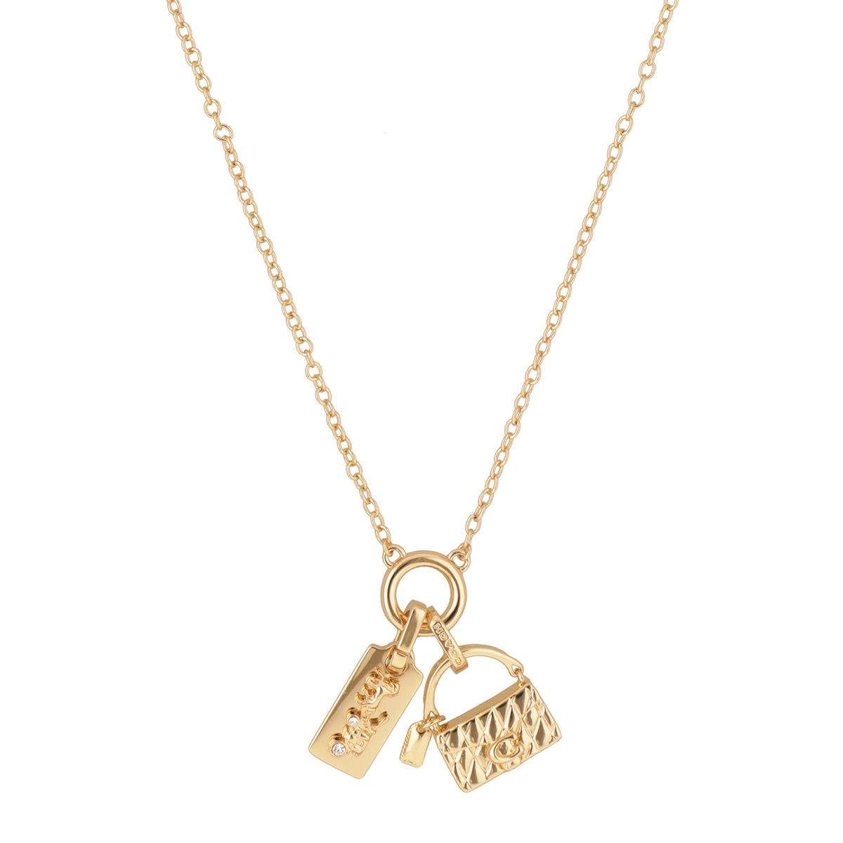 Collar Coach Dorado Familia 4.1 Charms  Dorado