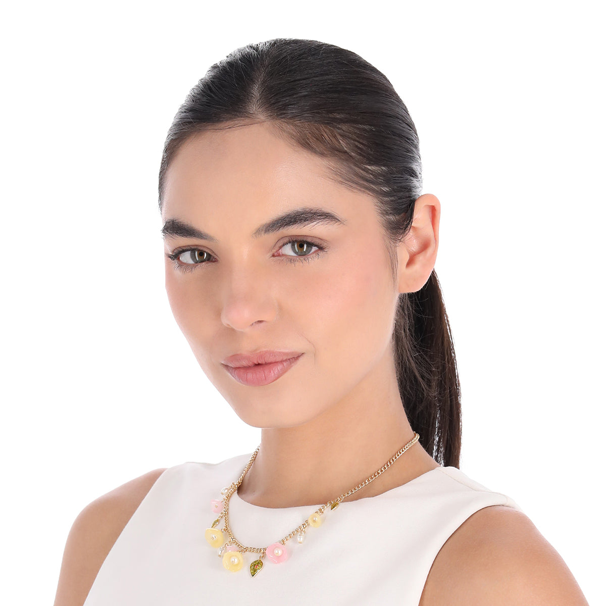 Collar Coach Dorado Familia  Spring Tearose Charms Tea Rose   Multicolor