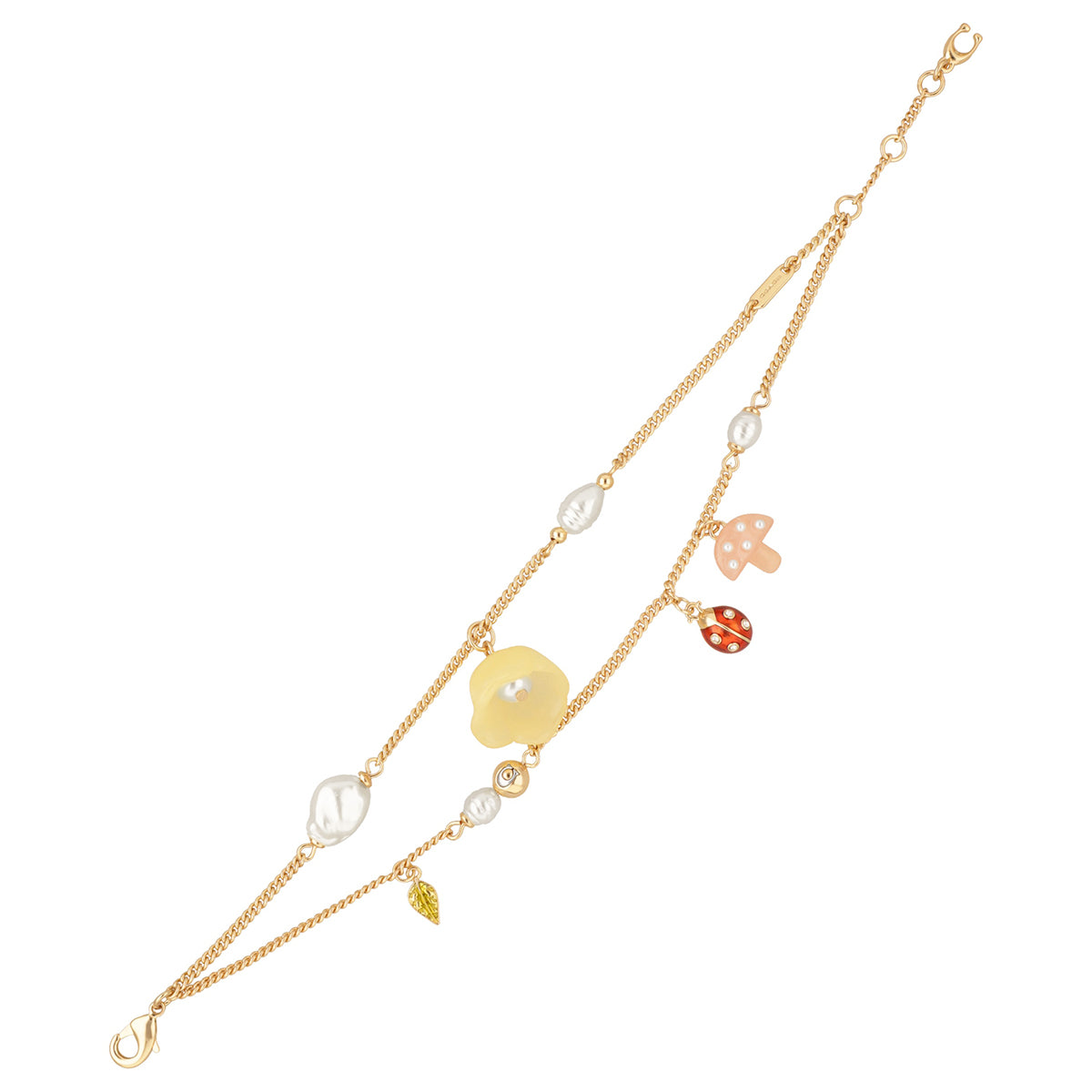 Pulsera Coach Dorado Familia  Spring Tearose Charms Multicolor