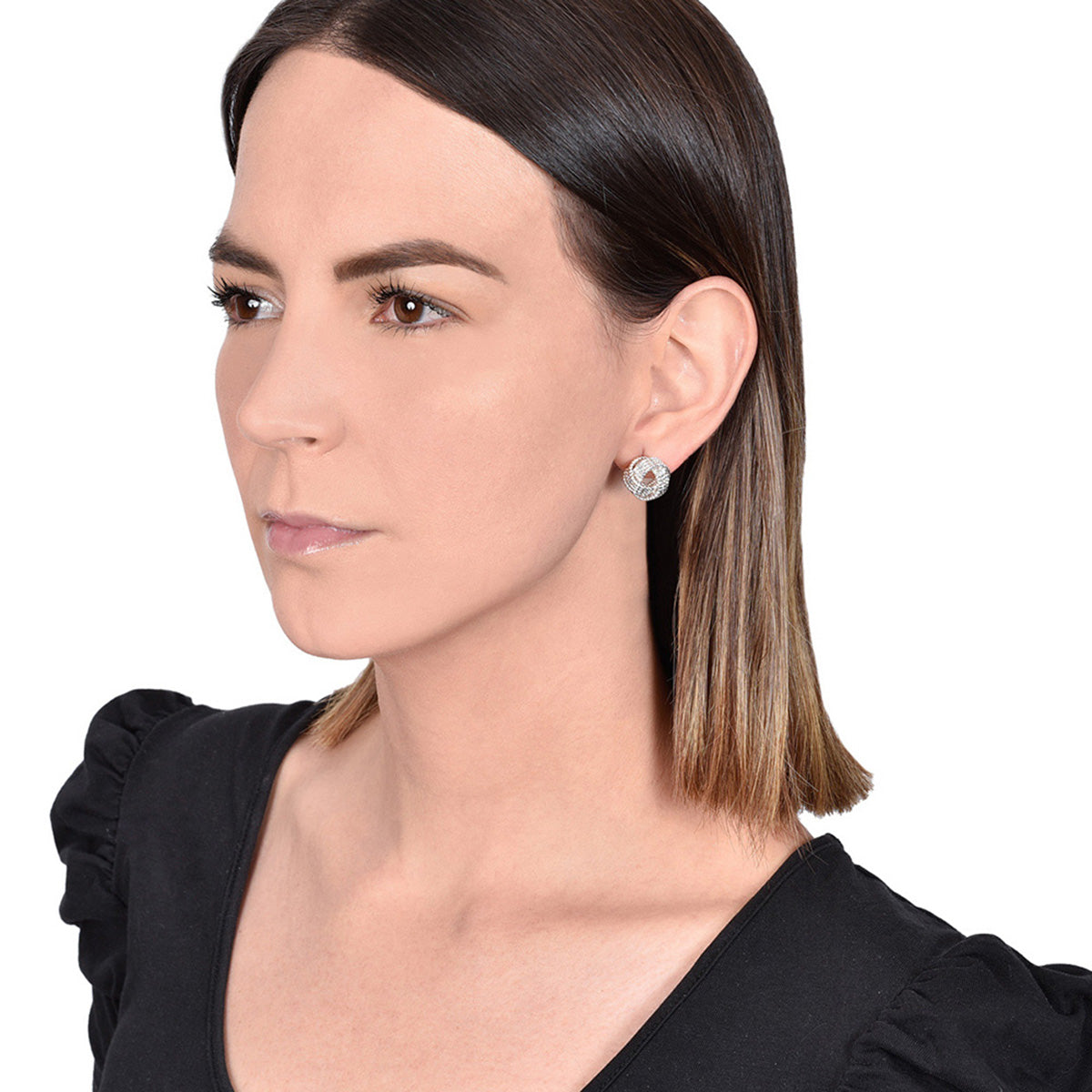 ARETES NINE WEST BASIC NW SILVER PLATEADO